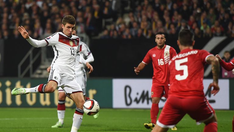 Thomas Muller opens the scoring for Germany