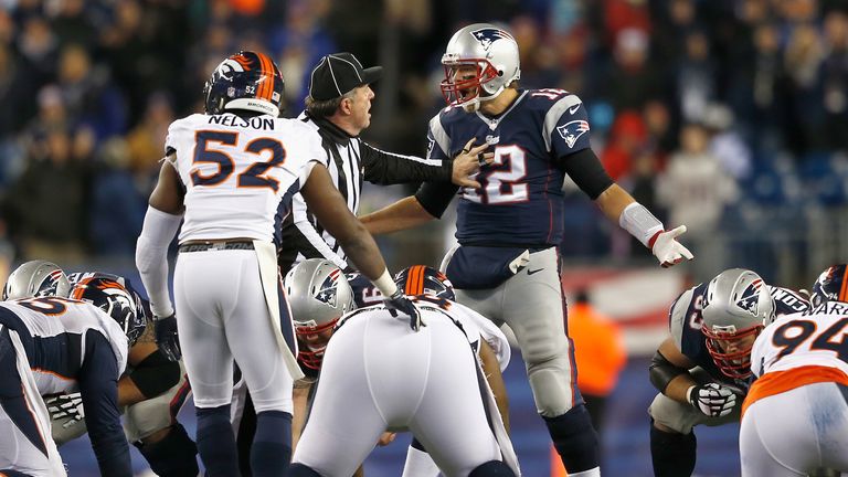 Tom Brady of the New England Patriots reacts during the fourth quarter against the Denver Broncos