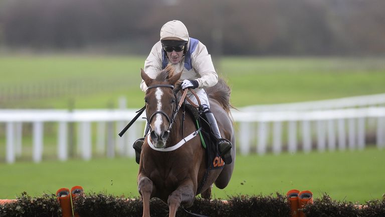 WETHERBY, ENGLAND - NOVEMBER 01: Tony McCoy riding Aurore D'Estruval clear the last to win The OLBG.com Mares' Hurdle Race at Wetherby racecourse on Noveme