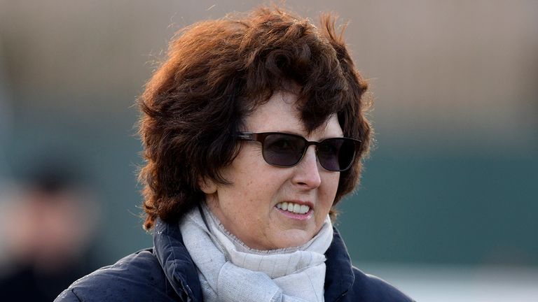 Venetia Williams poses at Carlisle racecourse