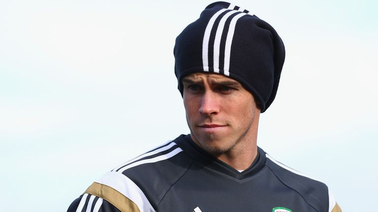 Gareth Bale during the Wales training session at The Vale Resort on November 12, 2014 in Cardiff, Wales