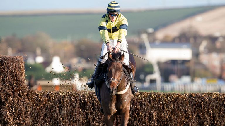 Waltz Darling clears the final fence during the Border Safeguard Novices' Limited Handicap Chase at Musselburgh.
