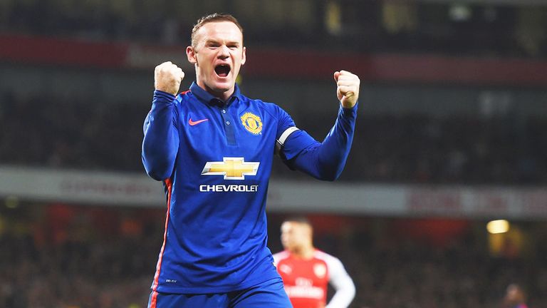 Wayne Rooney: Manchester United striker celebrates his goal against Arsenal