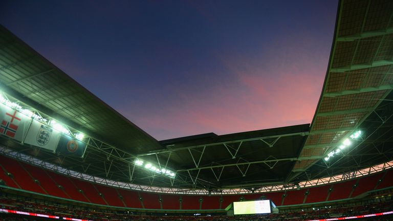 LONDON, ENGLAND - SEPTEMBER 03:  Empty seats are seen in the stand during the International friendly match between England and Norway at Wembley Stadium on