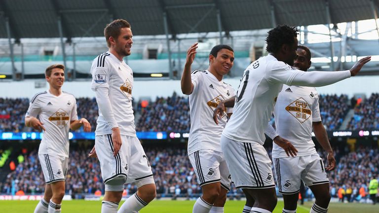 Wilfried Bony put Swansea ahead early on at Manchester City