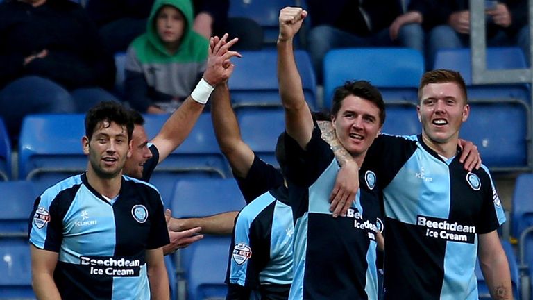 Wycombe celebrate victory at Oxford