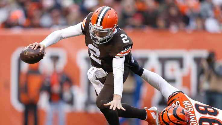 Manziel endured a rough debut at the hands of the Bengals' Brandon Thompson