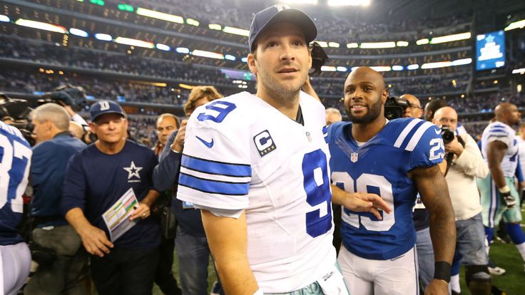 Tony Romo of the Dallas Cowboys walks off the field after a 42-7 win against the Indianapolis Colts