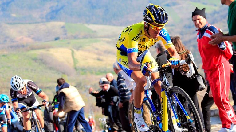 Alberto Contador on Stage 5 of the 2014 Tirreno-Adriatico, Muro di Guardiagrele