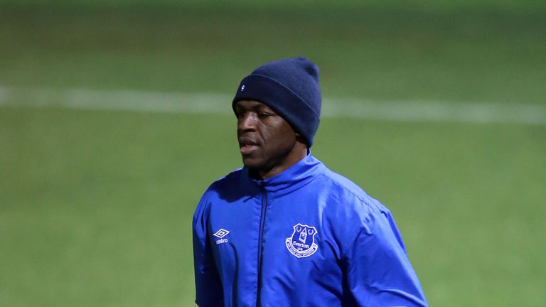 Everton's Arouna Kone during a training session at Finch Farm, Liverpool.