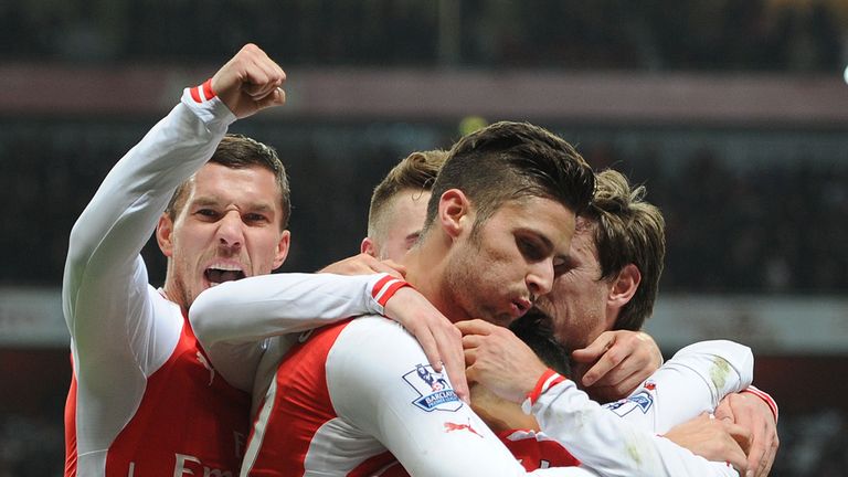 Arsenal celebrate goal v Southampton