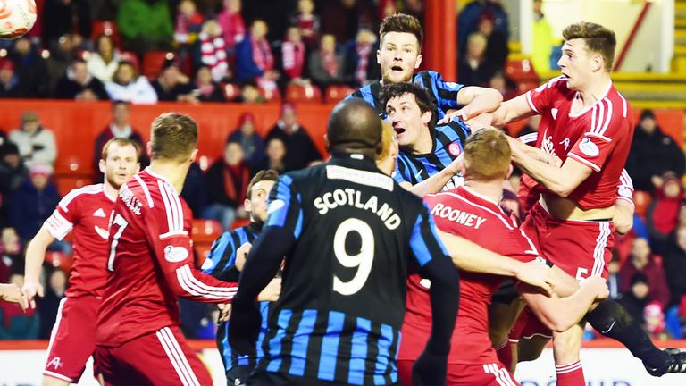 Ash Taylor gives Aberdeen the lead against Hamilton at Pittodrie