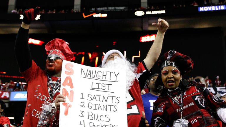 Atlanta Falcons fans doing Santa's job for him