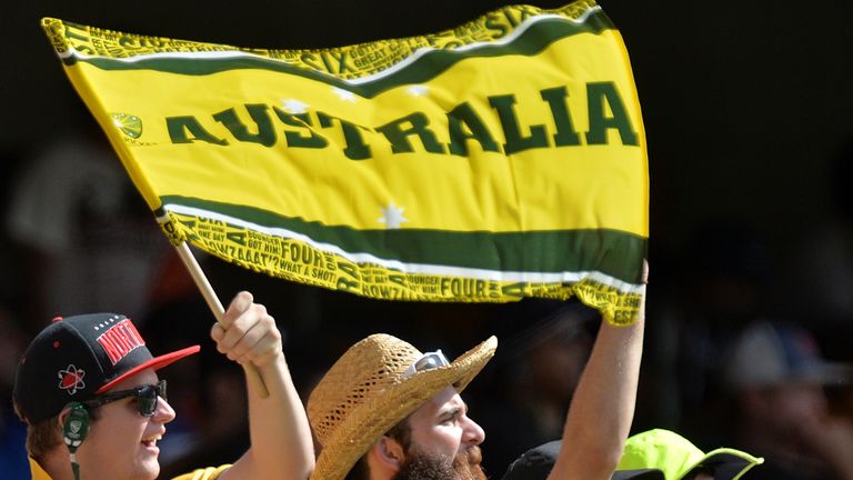 Australia's fans on day four of the 2nd Test in Brisbane