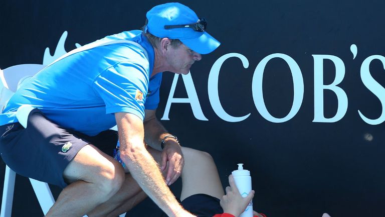 A ballboy fainted as the Melbourne heat hit 43 degrees celsius in January