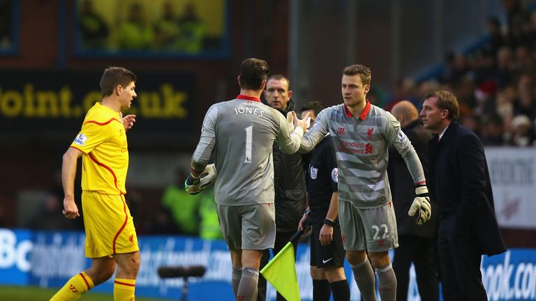 Brad Jones: Replaced by Simon Mignolet early on