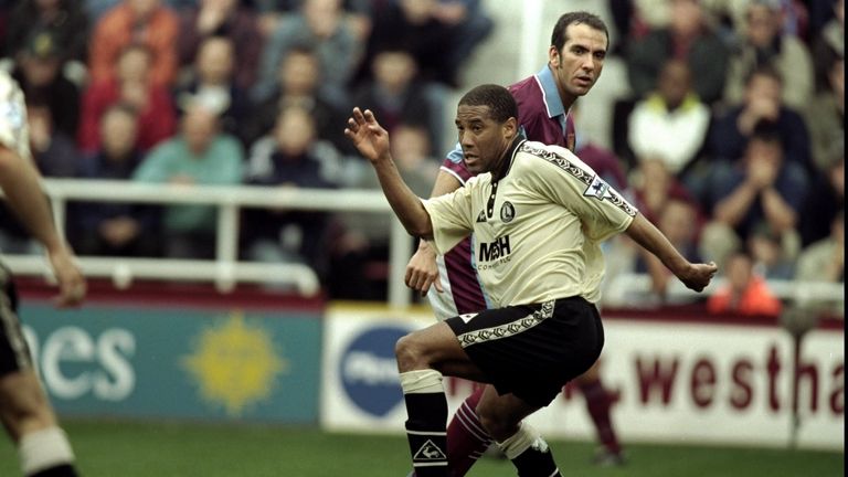 5 Apr 1999:  John Barnes of Charlton in action durinf the FA Carling Premiership match against West Ham played at Upton Park in London, England. Charlton w