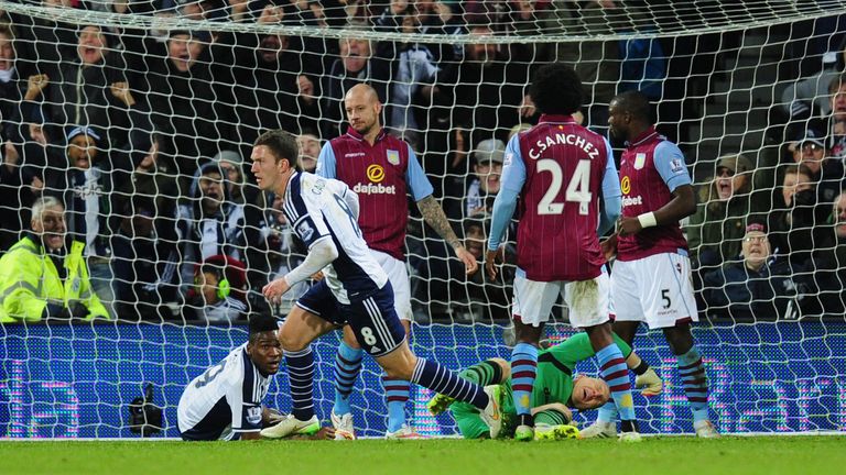 Craig Gardner scores the winning goal for West Brom against West Ham