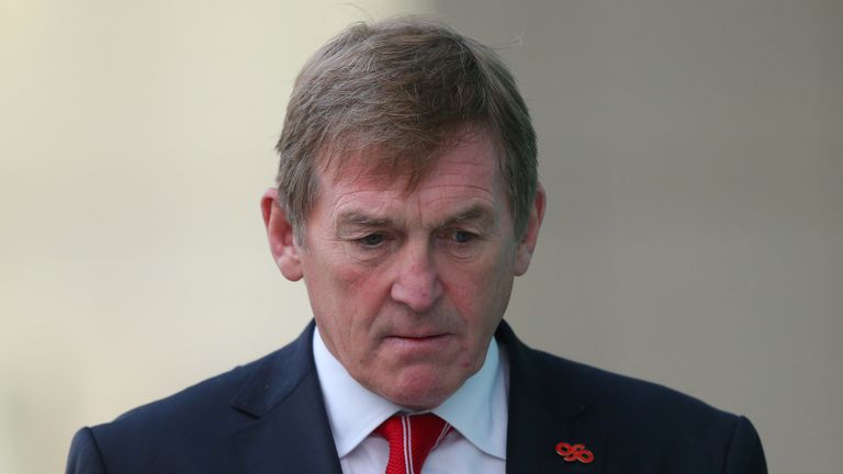 Kenny Dalglish: The former Liverpool manager wore a '96' lapel badge while giving evidence. 
