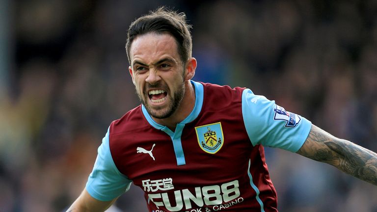 Burnley's Danny Ings celebrates after scoring his side's first goal during the Barclays Premier League match at Turf Moor, Burnley. 