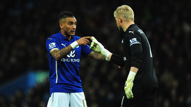 Danny Simpson and Kasper Schmeichel Leicester City