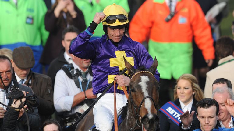Davy Russell celebrates on Lord Windermere