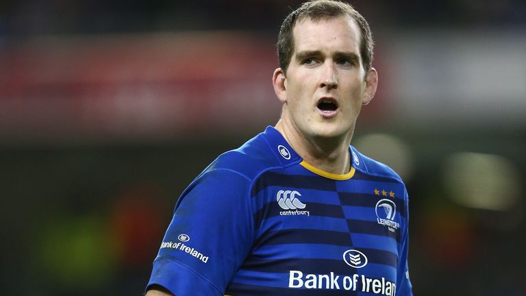 Devin Toner wearing Leinster colours playing a recent match against Harlequins at the Aviva Stadium
