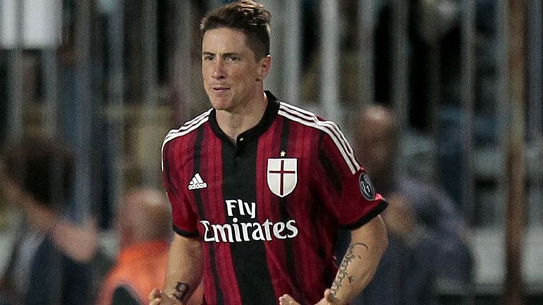 Fernando Torres in a Milan shirt