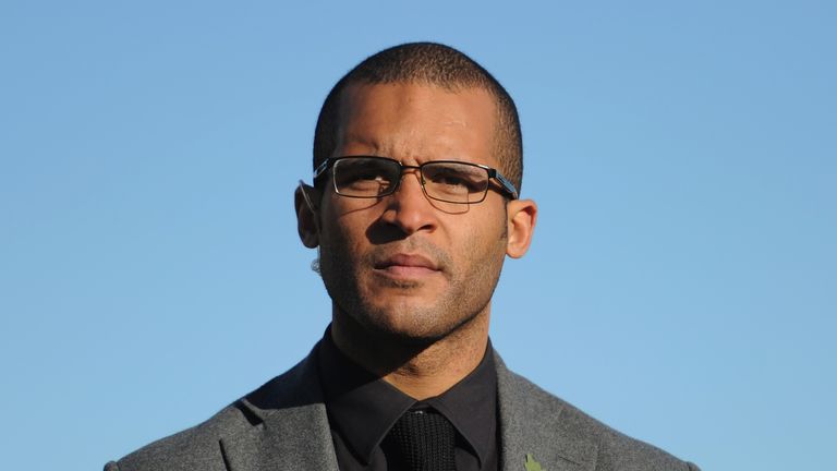 BISHOP'S STORTFORD, ENGLAND - NOVEMBER 10:  Former Northampton Town player Clarke Carlisle before the FA Cup First Round match between Bishop's Storford an