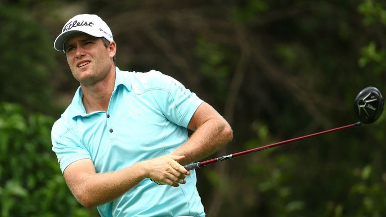 Lucas Bjerregaard of Denmark tee's off at the 10th during the second round of the Alfred Dunhill Championship at Leopard Creek Country Golf Club