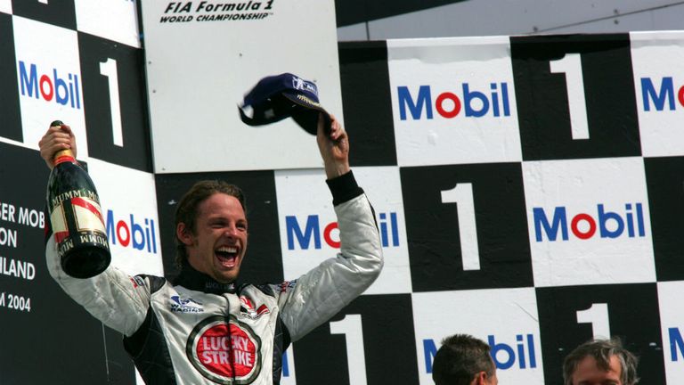 Jenson Button celebrates in Germany