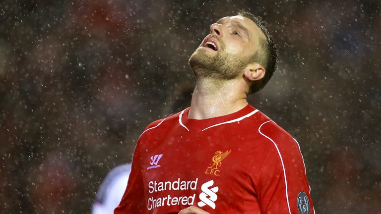 Liverpool's Rickie Lambert dejected during the UEFA Champions League Group B game at Anfield, Liverpool