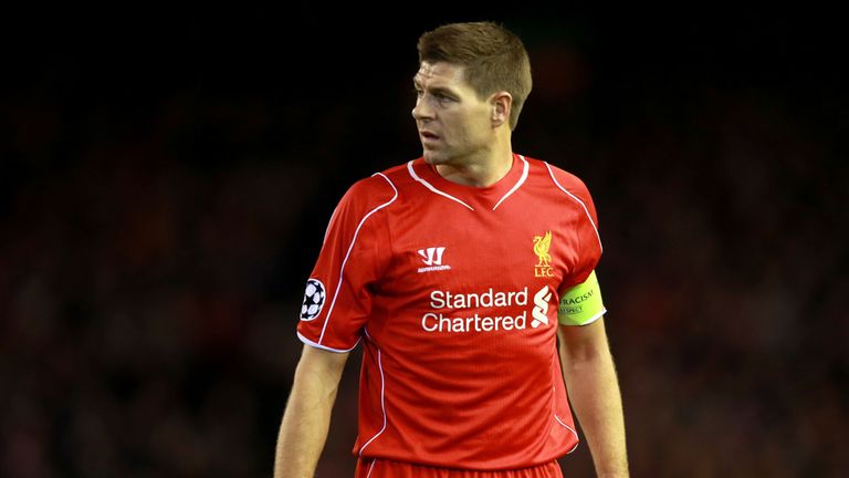 Liverpool's Steven Gerrard during the UEFA Champions League Group B game at Anfield, Liverpool