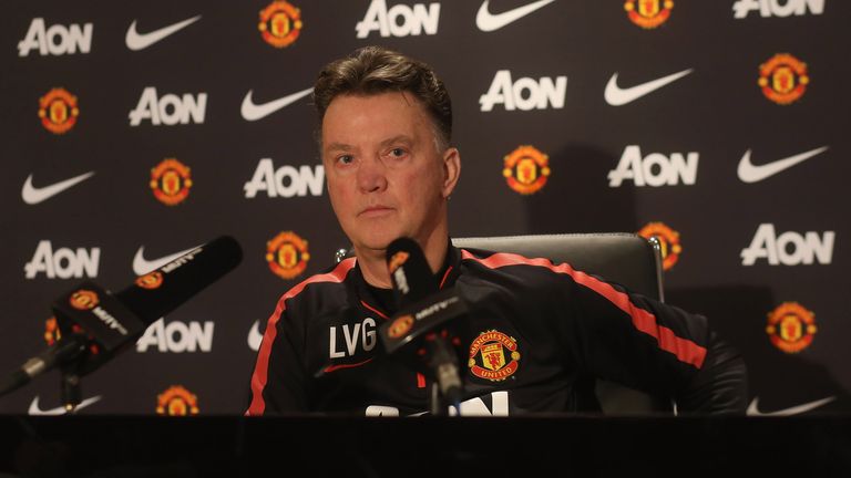 Manchester United manager Louis van Gaal at Aon Training Complex on December 5, 2014 in Manchester, England.