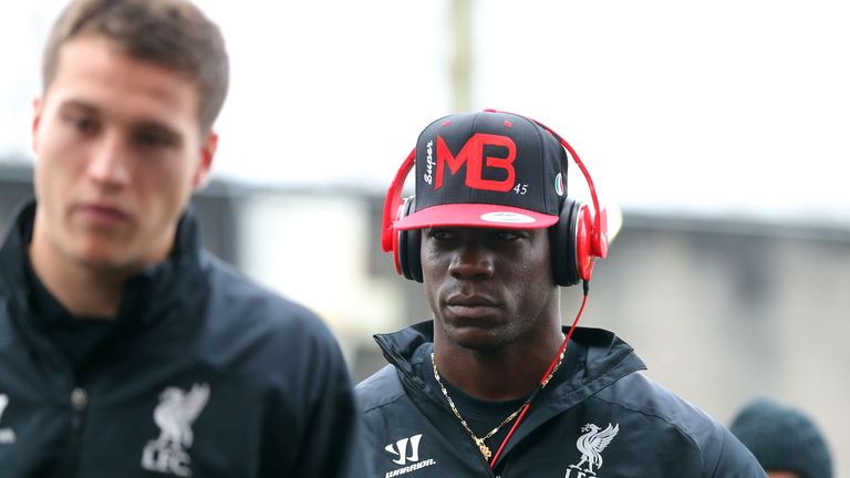 Liverpool's Mario Balotelli arrives at the ground during the Barclays Premier League match at Turf Moor, Burnley