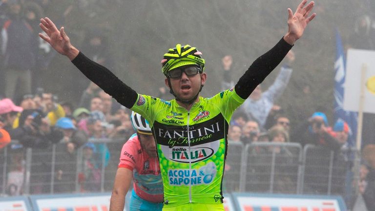 Mauro Santambrogio wins stage fourteen at the 2013 Giro d'Italia