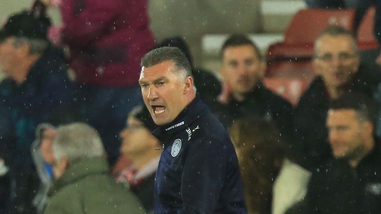 Nigel Pearson, manager of Leicester City gives instructions during the Barclays Premier League match at Southampton