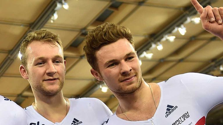 Owain Doull and Mark Christian, men's madison winners 