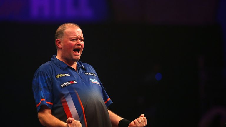 No. 14 seed Raymond van Barneveld improved as the game progressed on his way to a 3-0 win over Rowby-John Rodriguez.