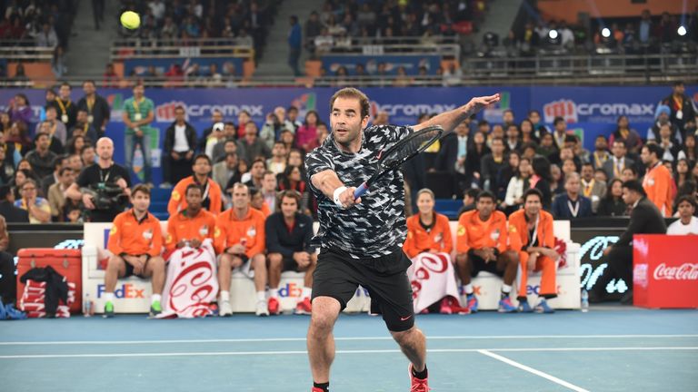  Croatia's Goran Ivanisevic during the International Premier Tennis League (IPTL) former champions singles match in New Delhi on December 8, 2014.