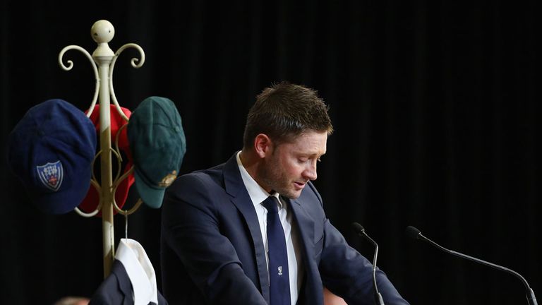 ustralian cricket captain Michael Clarke pays tribute to Phillip Hughes during the Funeral Service