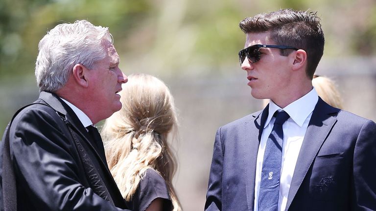 Dean Jones and Sean Abbott shake hands