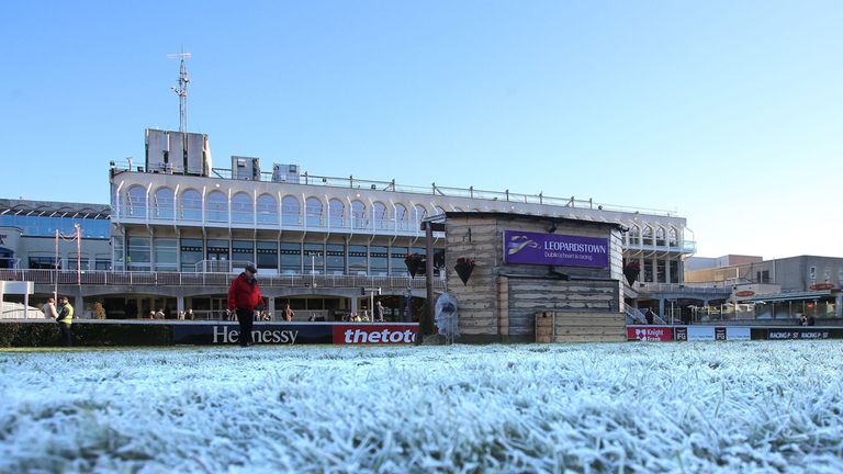 Frost in the parade ring ahead of the third day of the Christmas Festival at Leopardstown