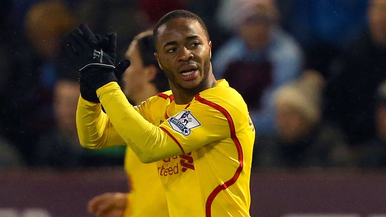 Liverpool's Raheem Sterling celebrates scoring the only goal of the game during the Barclays Premier League match at Turf Moor, Burnley.