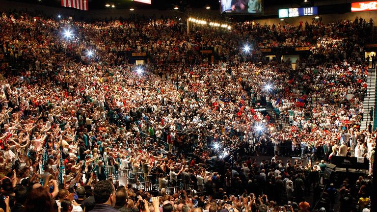 Hatton's faithful support pack out the weigh-ins prior to his fight against Pacquaio