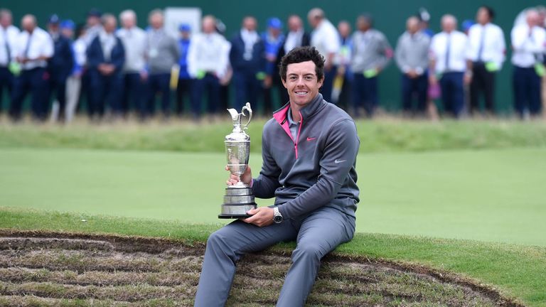 Northern Ireland's Rory McIlroy with the Claret Jug after winning the 2014 Open Championship at Royal Liverpool
