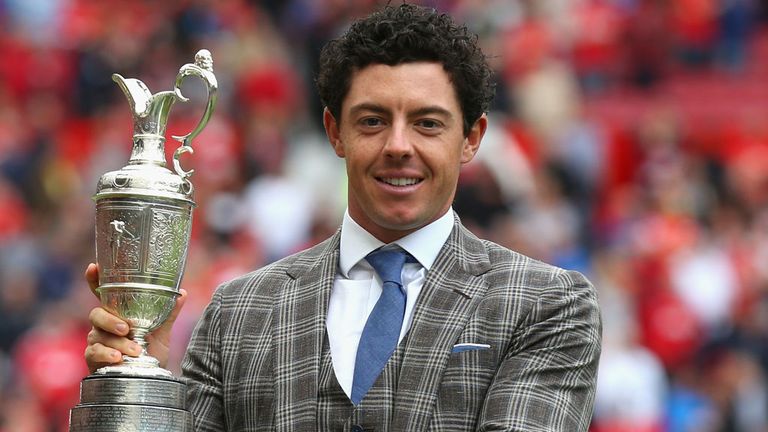 Rory McIlroy holds the famous claret jug after winning The Open Championship at Royal Liverpool in July
