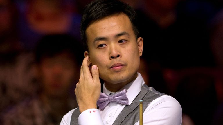 Marco Fu during his game against Shaun Murphy during the 2014 Coral UK Championship at the Barbican Centre, York.