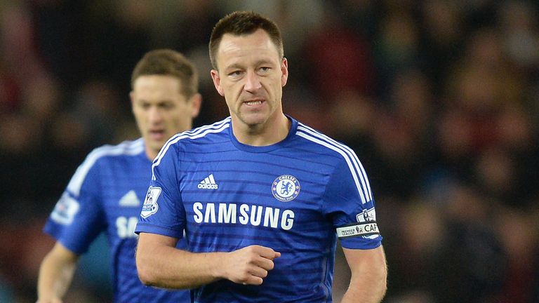 Chelsea's John Terry celebrates after scoring his sides first goal of the game during the Barclays Premier League match at the Britannia Stadium, Stoke.