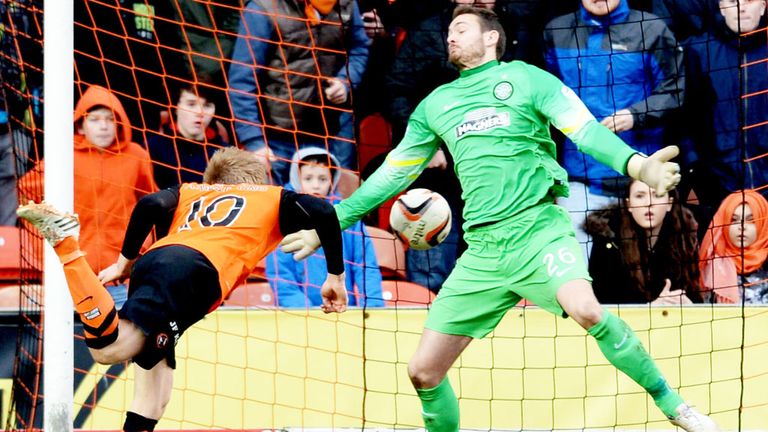 Stuart Armstrong scores the decisive goal as Dundee United beat Celtic
